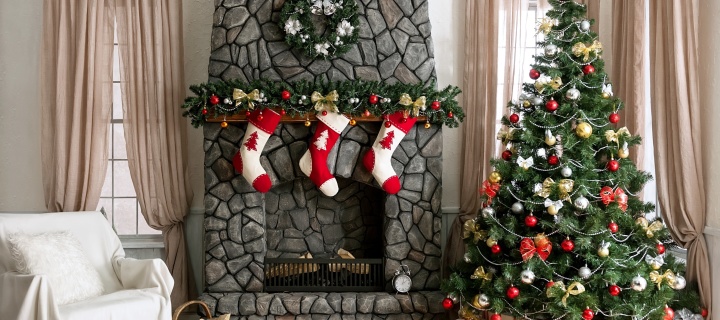 Das Christmas Tree Wallpaper 720x320