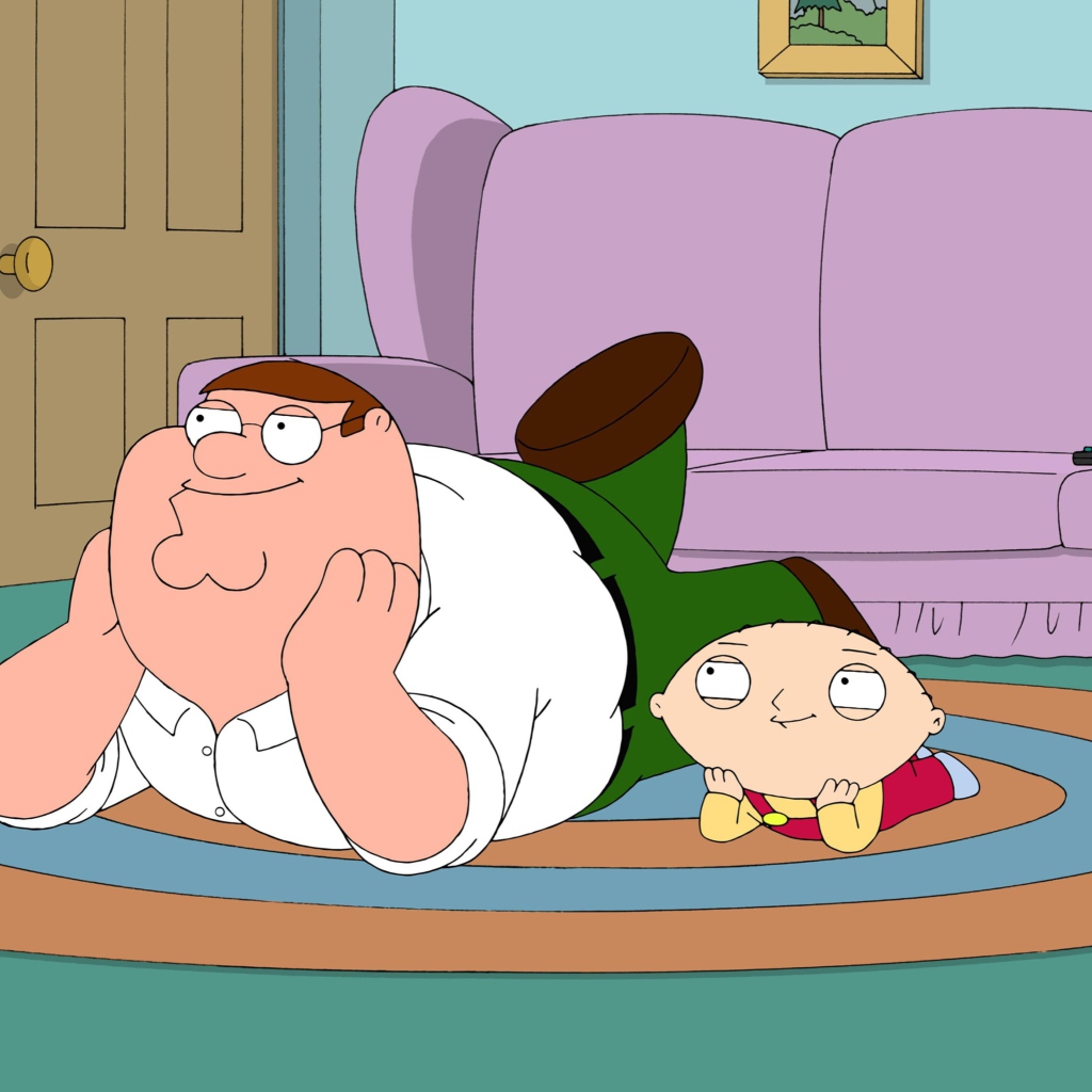 Обои Family Guy - Stewie Griffin With Peter 1024x1024