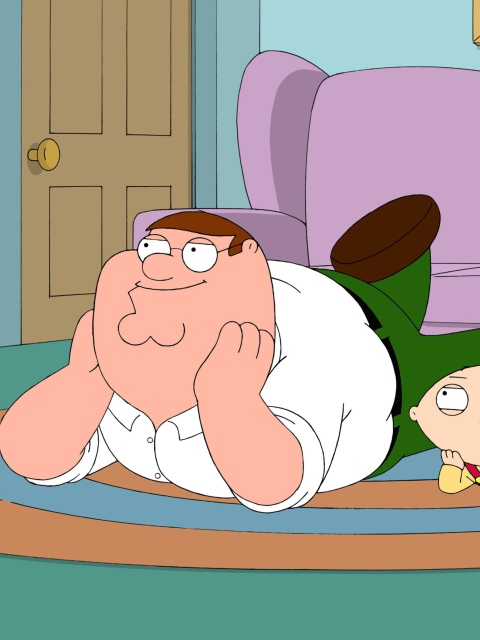 Family Guy - Stewie Griffin With Peter wallpaper 480x640