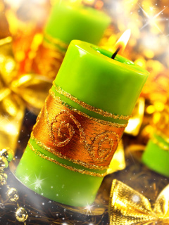 Fondo de pantalla Christmas Candles & Accessories 240x320