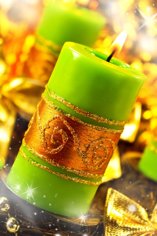 Christmas Candles & Accessories wallpaper 320x480