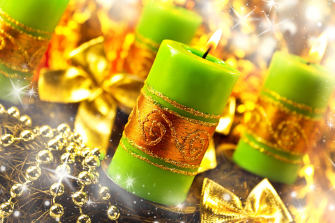 Christmas Candles & Accessories wallpaper 480x320