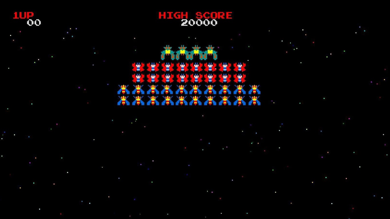 Обои Galaxian Galaga Nintendo Arcade Game 1366x768
