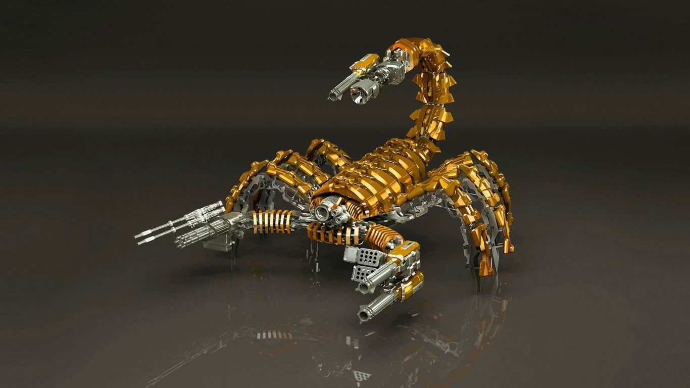 Sfondi Steampunk Scorpion Robot 1366x768