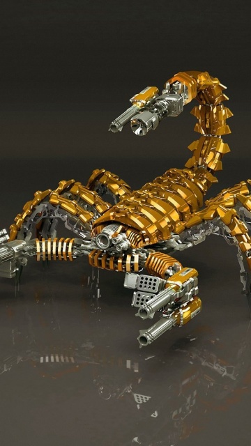 Das Steampunk Scorpion Robot Wallpaper 360x640