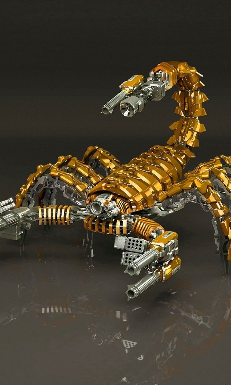 Steampunk Scorpion Robot wallpaper 768x1280