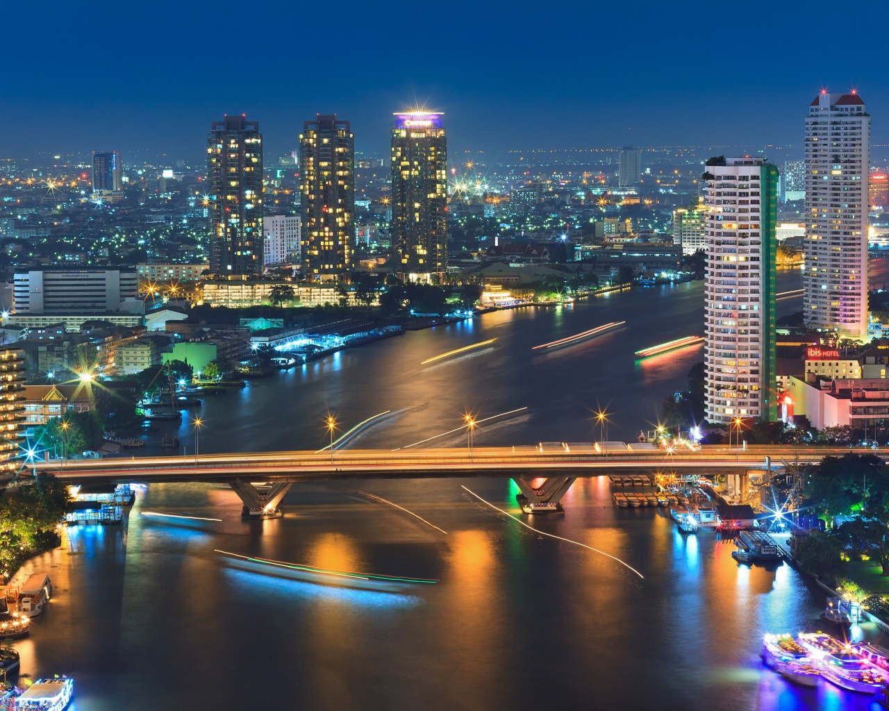 Das Bangkok and Chao Phraya River Wallpaper 1280x1024