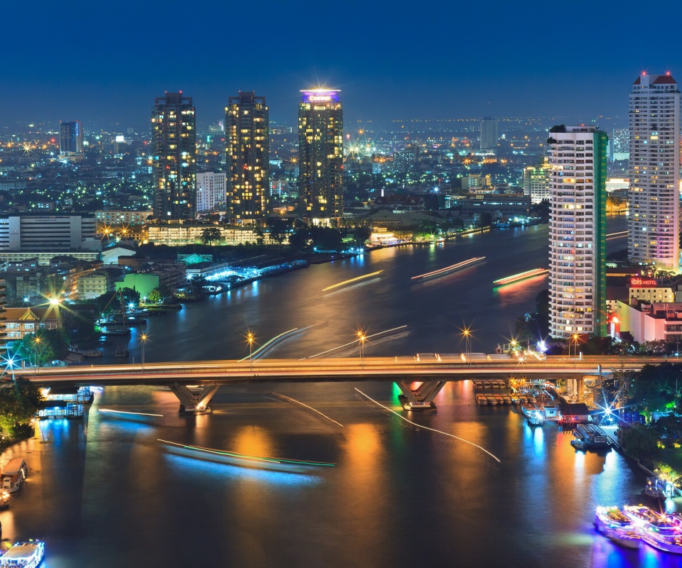 Bangkok and Chao Phraya River screenshot #1 960x800