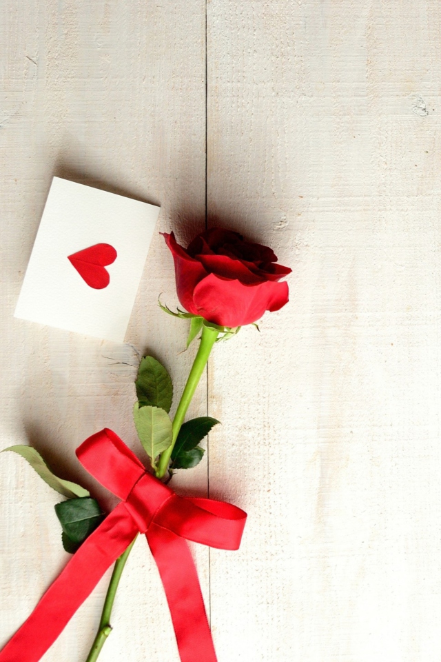 Love Letter And Red Rose wallpaper 640x960