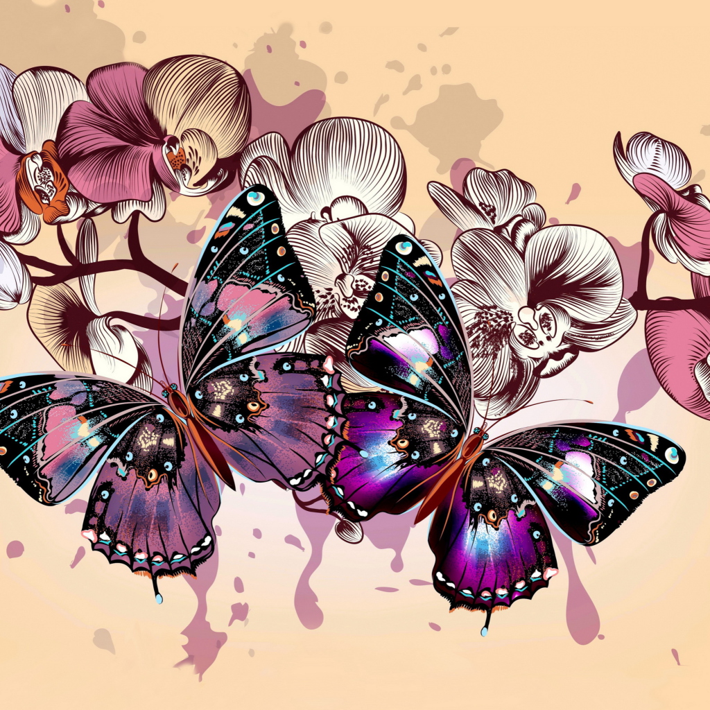 Butterflies wallpaper 1024x1024