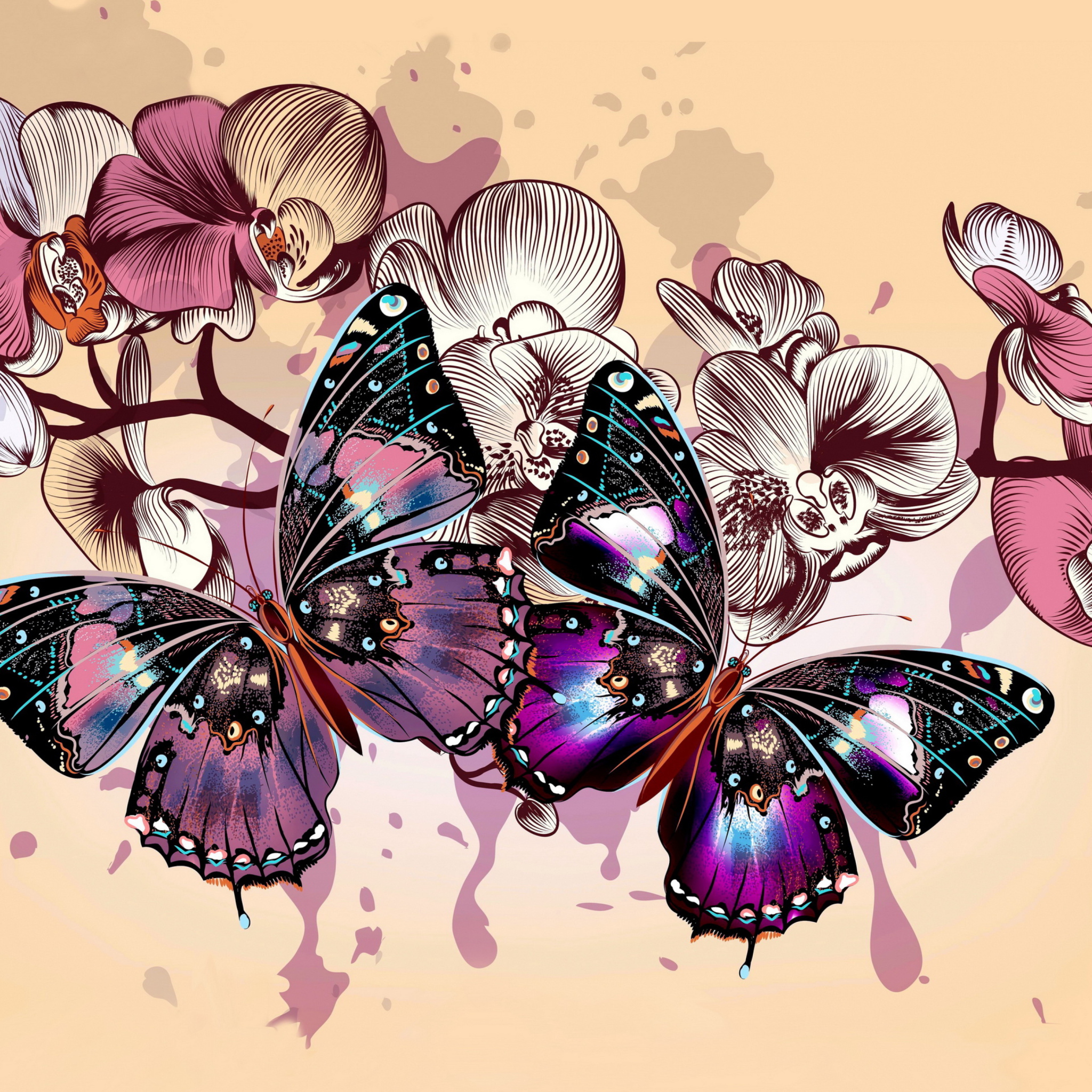 Butterflies wallpaper 2048x2048