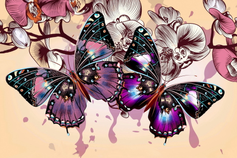 Das Butterflies Wallpaper 480x320