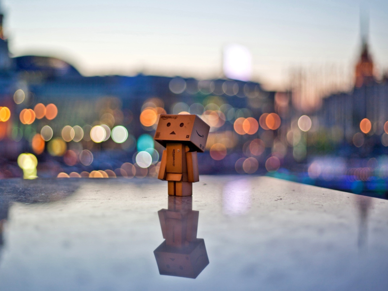 Обои Danbo In The City 800x600