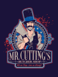 Mr Cuttings Butcher wallpaper 240x320