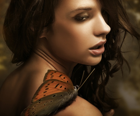 Butterfly Girl wallpaper 480x400