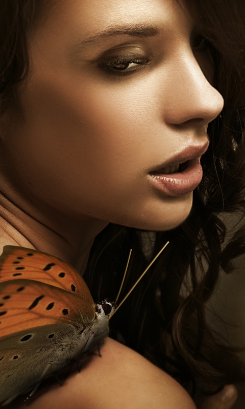 Das Butterfly Girl Wallpaper 480x800