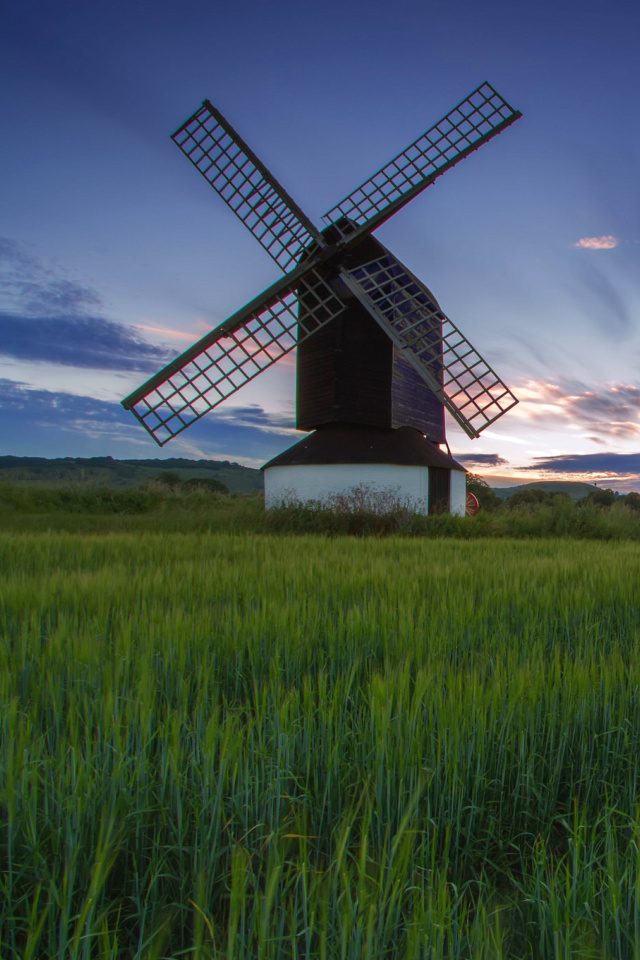 Windmill in Netherland wallpaper 640x960
