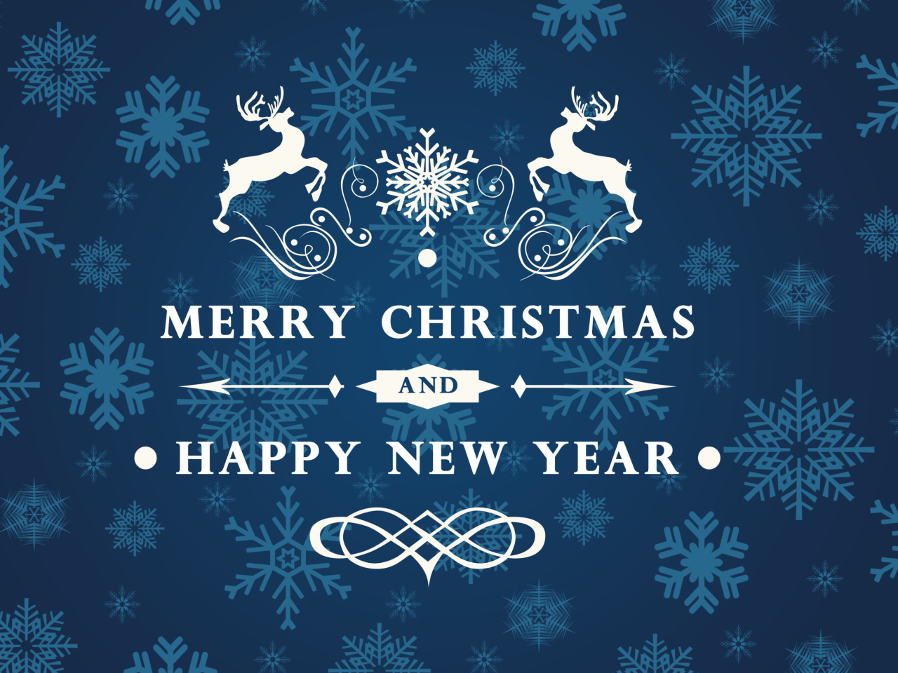 Fondo de pantalla Reindeer wish Merry Christmas and Happy New Year 1280x960