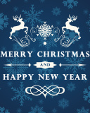 Обои Reindeer wish Merry Christmas and Happy New Year 128x160