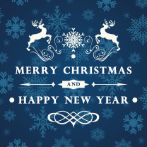 Sfondi Reindeer wish Merry Christmas and Happy New Year 208x208