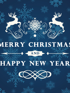 Обои Reindeer wish Merry Christmas and Happy New Year 240x320