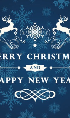 Обои Reindeer wish Merry Christmas and Happy New Year 240x400