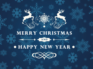 Обои Reindeer wish Merry Christmas and Happy New Year 320x240