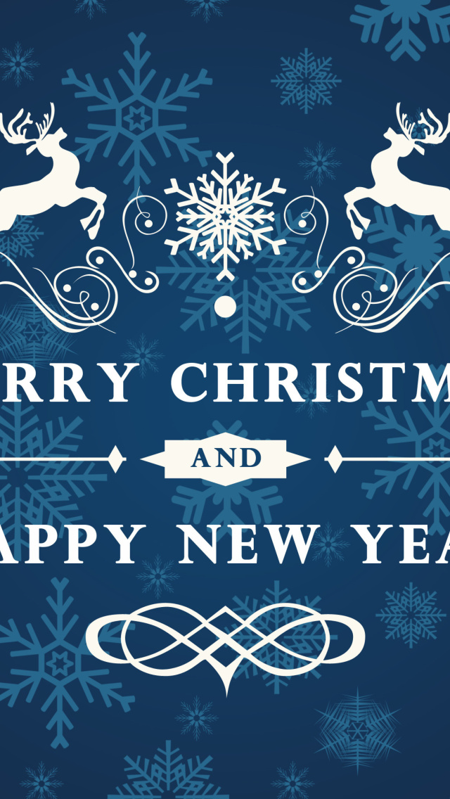 Fondo de pantalla Reindeer wish Merry Christmas and Happy New Year 640x1136