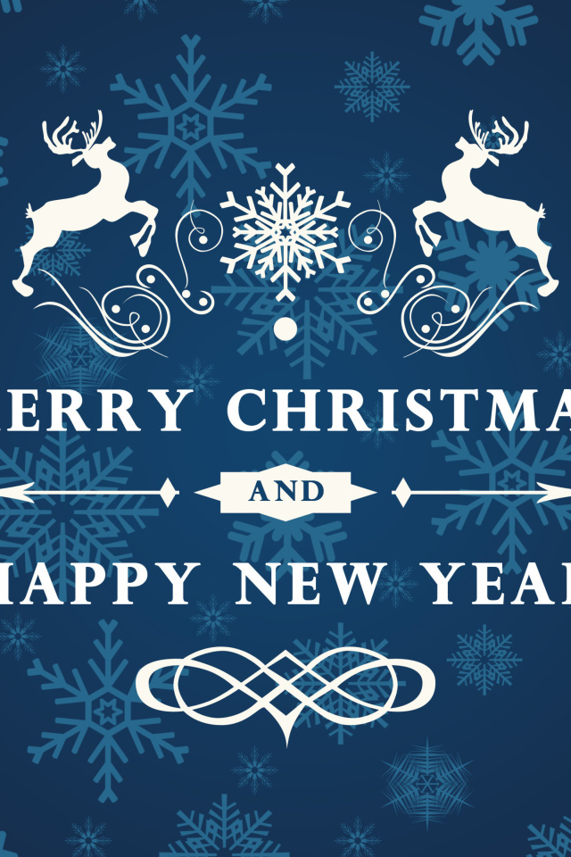 Fondo de pantalla Reindeer wish Merry Christmas and Happy New Year 640x960