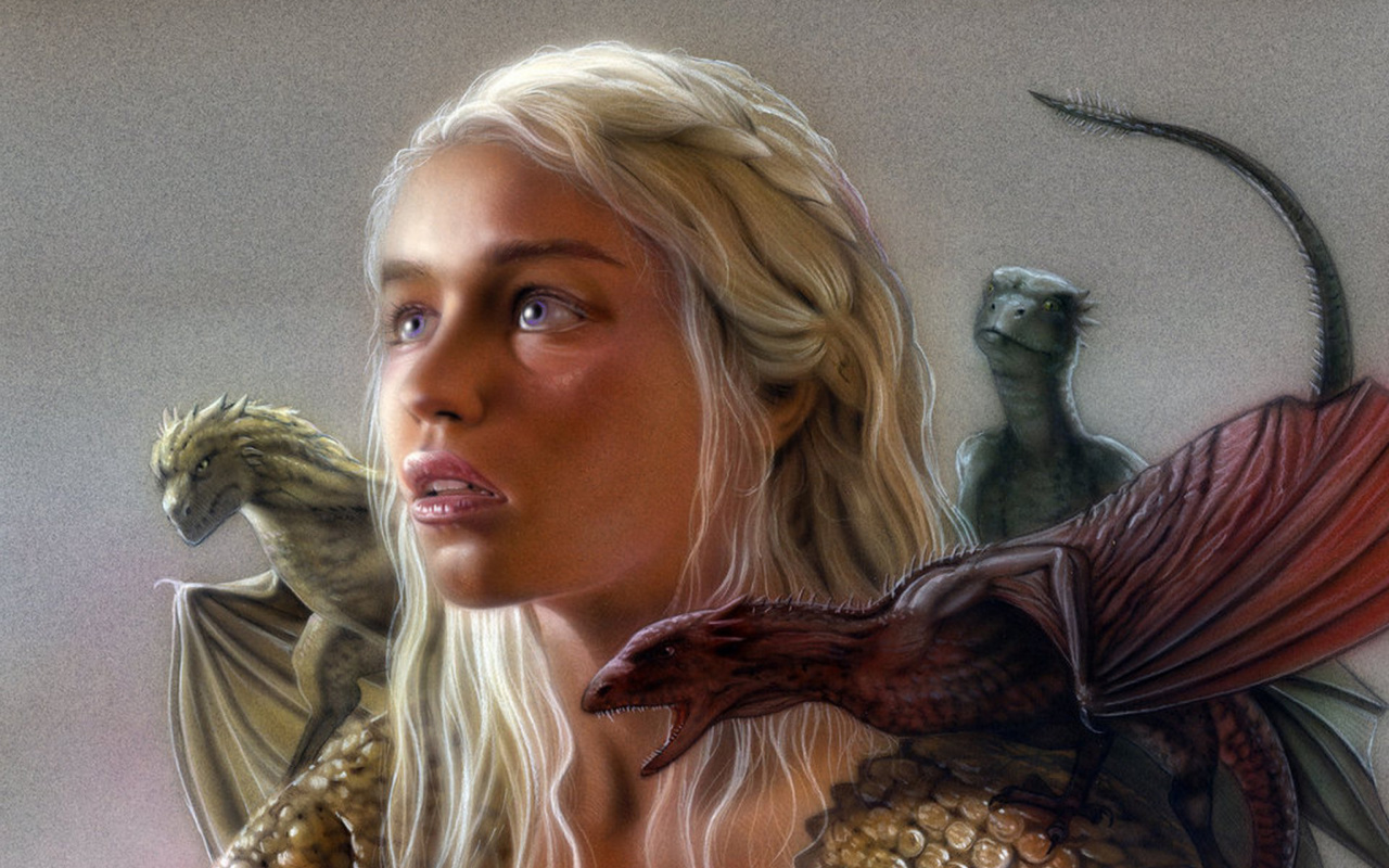 Emilia Clarke as Daenerys Targaryen wallpaper 1280x800