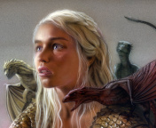 Emilia Clarke as Daenerys Targaryen wallpaper 176x144