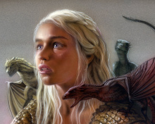 Emilia Clarke as Daenerys Targaryen wallpaper 220x176