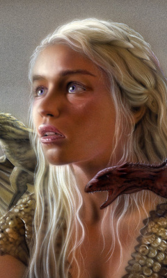 Das Emilia Clarke as Daenerys Targaryen Wallpaper 240x400