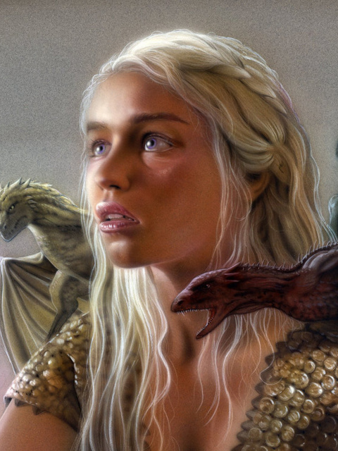 Sfondi Emilia Clarke as Daenerys Targaryen 480x640