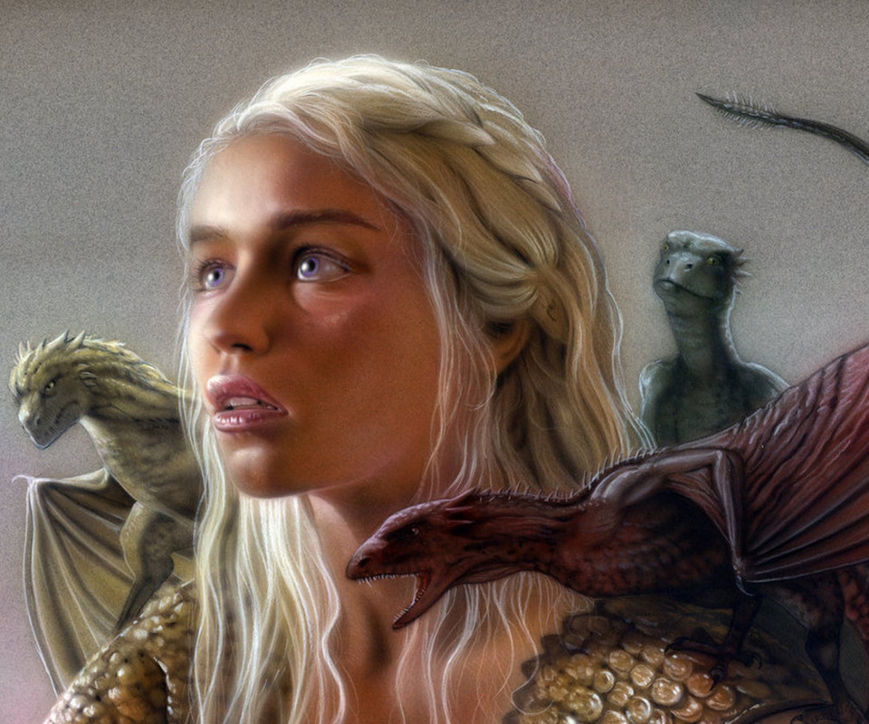 Emilia Clarke as Daenerys Targaryen wallpaper 960x800