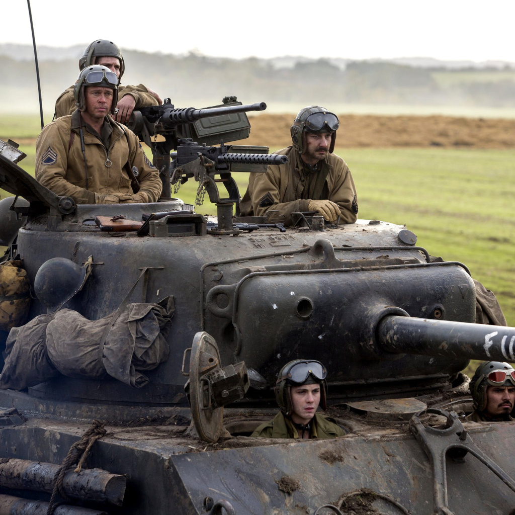 Fondo de pantalla Brad Pitt in Army Film Fury 1024x1024