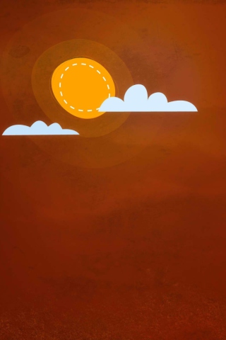 Das Orange Sun Wallpaper 320x480