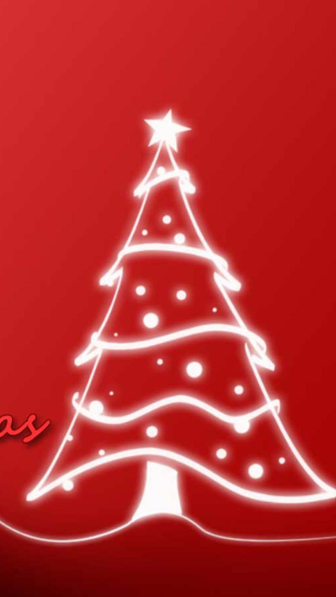Das Christmas Red And White Tree Wallpaper 1080x1920
