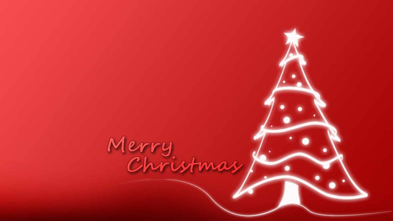 Das Christmas Red And White Tree Wallpaper 1280x720