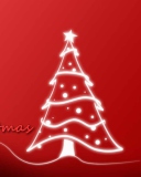 Christmas Red And White Tree wallpaper 128x160