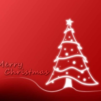 Das Christmas Red And White Tree Wallpaper 208x208