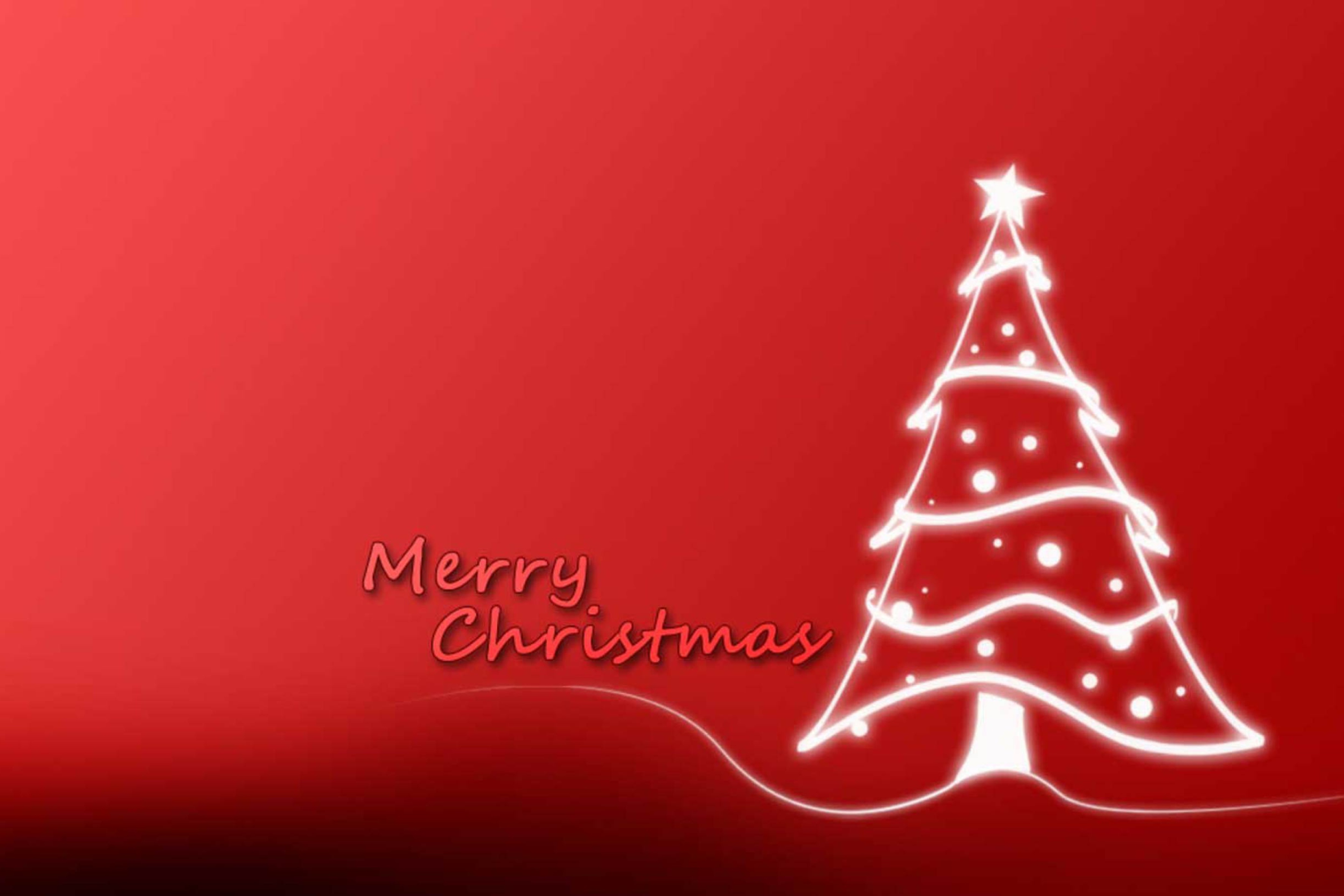 Das Christmas Red And White Tree Wallpaper 2880x1920