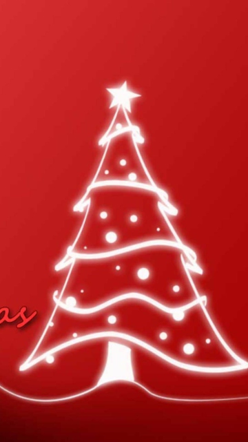 Das Christmas Red And White Tree Wallpaper 360x640