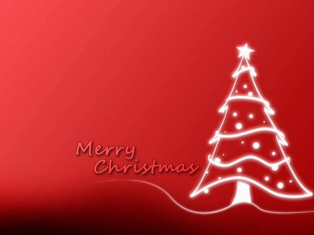 Обои Christmas Red And White Tree 640x480