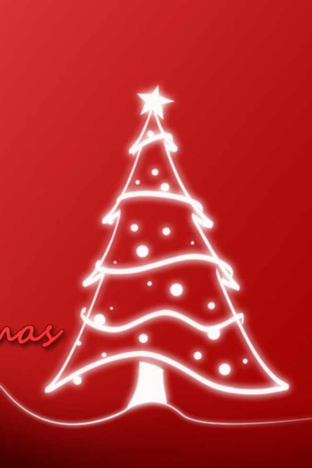 Обои Christmas Red And White Tree 640x960