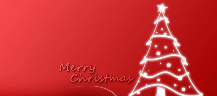 Fondo de pantalla Christmas Red And White Tree 720x320
