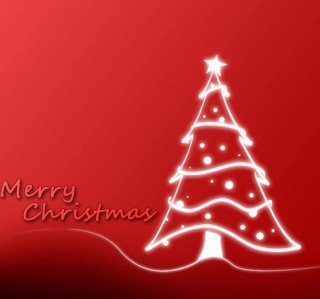 Christmas Red And White Tree Background for iPad 2