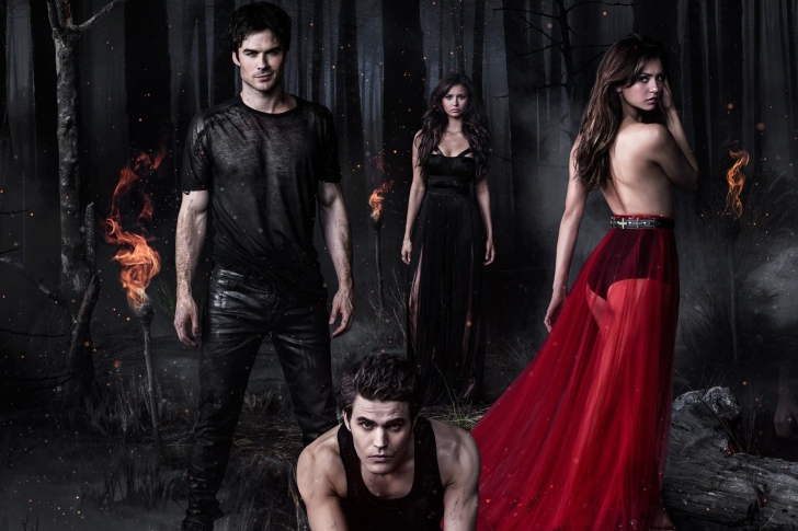 The Vampire Diaries with Nina Dobrev wallpaper