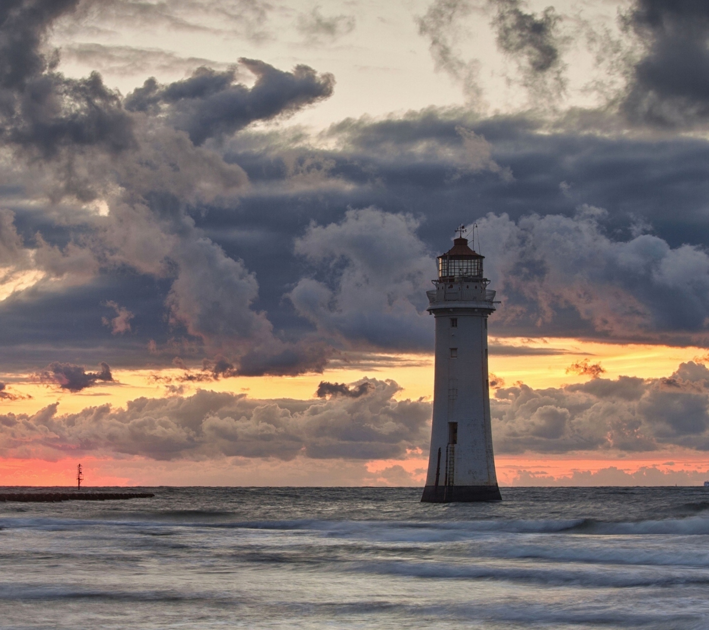 Massive Clouds Above Lighthouse wallpaper 1440x1280