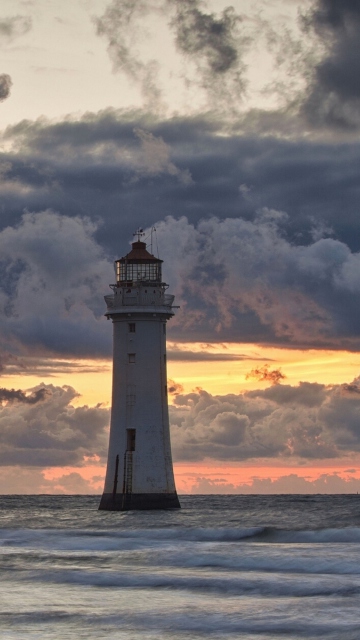 Massive Clouds Above Lighthouse wallpaper 360x640